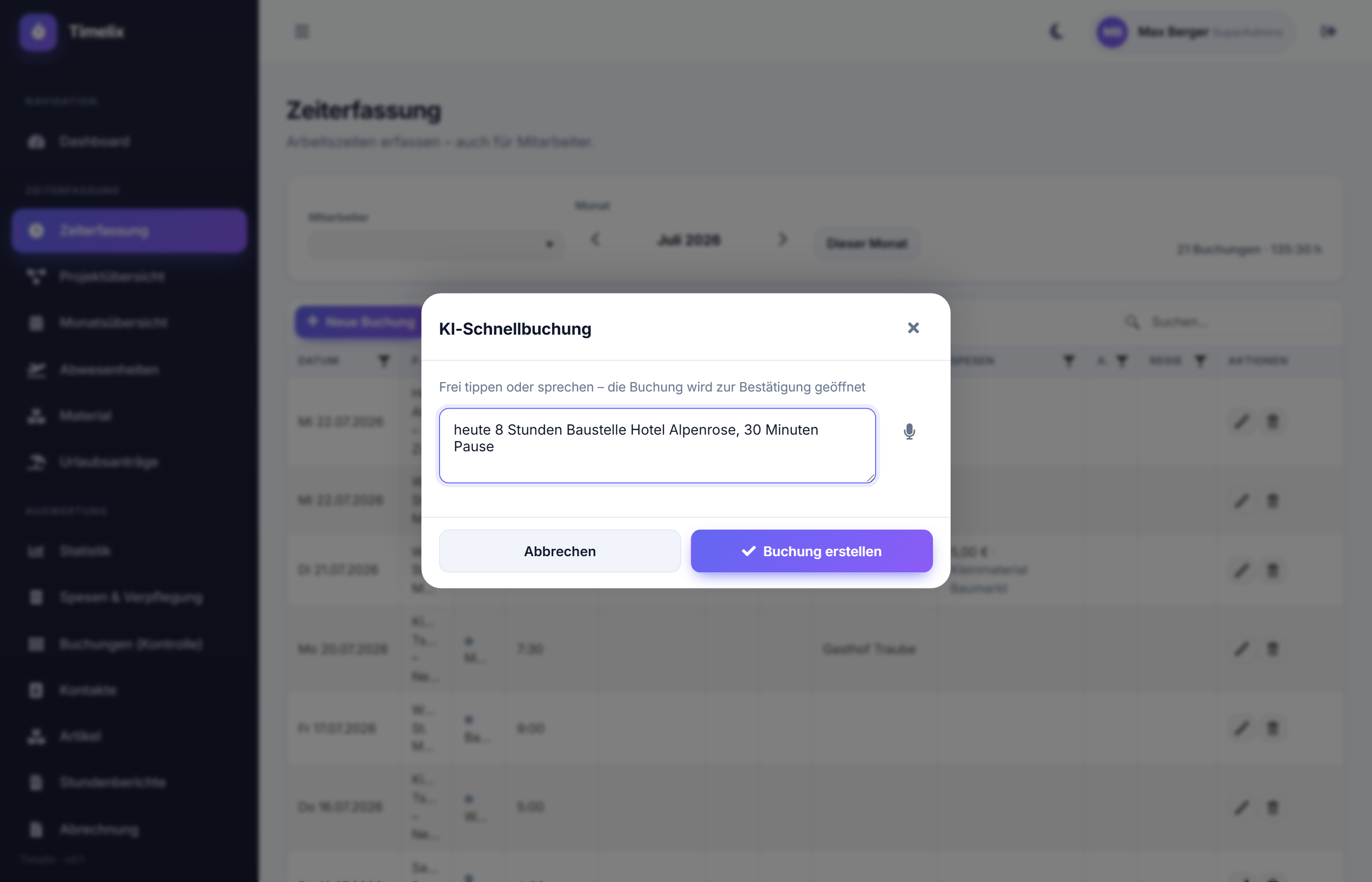 Registrazione rapida AI